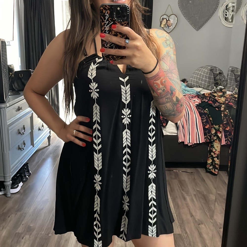 Embroidered high low dress | small​